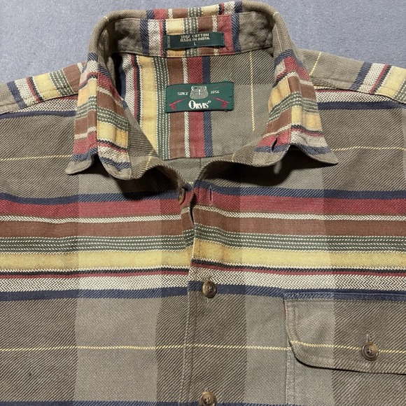 Vintage Orvis Shacket Mens L Striped Southwestern Heavy Work Shirt Oversized - Picture 9 of 15